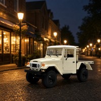 Voiture RC Hobbi Grade 4x4, pick-up classique à plateau, télécommandée, style rétro, 2,4 GHz, LED, portée 30-50m, ABS+Métal, prête à l'emploi avec chargeur