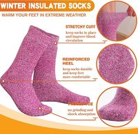 Chaussettes Thermiques Chaudes Personnalisées 3 Paires pour Femmes et Hommes, Chaussettes Épaisses Isolées pour Bottes de Ski d'Hiver pour Temps Froid