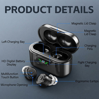 Aides auditives numériques miniatures invisibles LingDong LD-903bt pour l'annulation du bruit, sans fil, rechargeables, écologiques