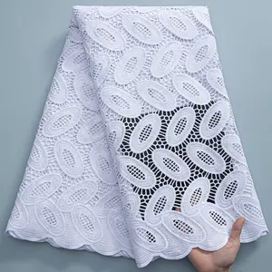 3036 Popular Pure White Cheap African High Quality Cord Guipure Lace Dubai Water Soluble For Women Party Cloth Material