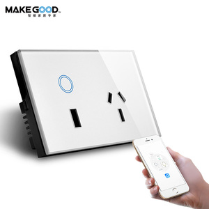 Makegood Smart life 10A US/AU standard SAA App Control <span class=keywords><strong>Power</strong></span> Metering tuya wifi double <span class=keywords><strong>power</strong></span> <span class=keywords><strong>point</strong></span> avec commande vocale - Product Image 3