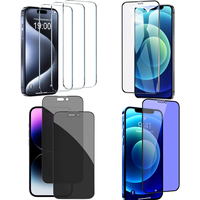 Protecteur d'écran en verre trempé anti-lumière bleue à couverture complète pour iphone 15 14 13 12 11 pro