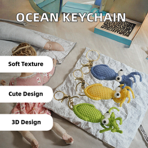 Muñeco Amigurumi <span class=keywords><strong>de</strong></span> Tejido Artesanal <span class=keywords><strong>de</strong></span> Criaturas Marinas, Mini Pulpo Bebé Suave, Llavero con Colgante <span class=keywords><strong>de</strong></span> <span class=keywords><strong>Animales</strong></span> del Océano - Product Image 2