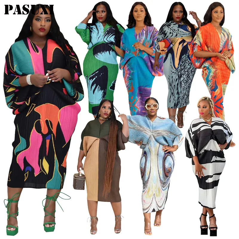 PASUXI – robes élégantes pour femmes, en vrac, robe décontractée, Costume, grande taille, imprimé Floral, nouvelle collection