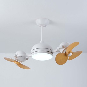 Nhà sản xuất trực tiếp bán buôn thiết kế có thể điều chỉnh góc dao động kép đầu quạt trần với điều khiển từ xa và dẫn ánh sáng - Product Image 2