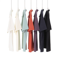 T-shirt court pour homme tendance d'été, coupe classique, 100% coton, tissu dobby, uni, couleur unie, 'effet glacé', vintage, séchage rapide