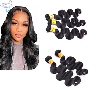 XYS Factory Direct Sale Raw Unprocessed Virgin South Indian Temple Hair 11A Body Wave Bundles for Fashion Black Women