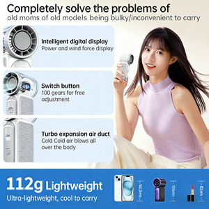 2026 <b>Mini</b> Handheld 100 Speeds, <b>Usb</b> Rechargeable Turbo With Digital Display, 18H Long Battery Portable Pocket <b>Fan</b> - Product Image 5