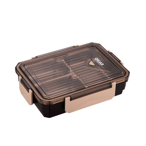 Qijia <b>Lunch</b> <b>Box</b> Rectangle Plastic Lid Sealed Adult Office Use - Product Image 1