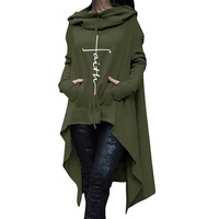 Sweat-shirt à manches longues pour femmes, imprimé Faith, ample, décontracté, ourlet irrégulier, sweat-shirt Long, robe pour femmes