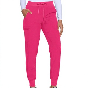Pantalones deportivos tipo cargo de cintura alta color rosa para mujer, con cordón ajustable en la cintura y bolsillos, pantalones deportivos casuales hasta el tobillo - Product Image 1