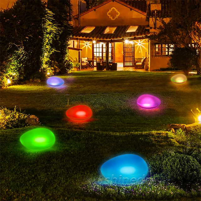 Yard Decorative Waterproof Pebble LED Solar Garden Ground Light Pathway Stone Shape Outdoor House and Garden Solar Lights