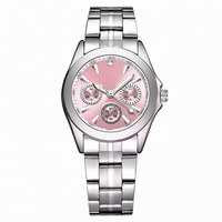 Montre à quartz de luxe pour femme, personnalisée OEM, style dessin animé, boîtier en alliage, bracelet en acier inoxydable, étanche 3ATM, mouvement japonais, style professionnel