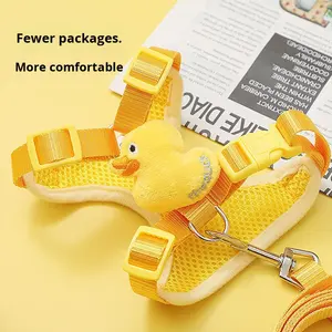 <span class=keywords><strong>Harness</strong></span> Kucing Berkualitas Tinggi Bahan Nilon Anti-Selip Khusus Luar Ruangan Model Bebek Kuning Kecil dengan Tali Tarik yang Dapat Disesuaikan - Product Image 3