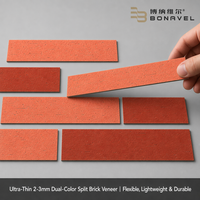 Revêtement mural en briques flexibles ultra-minces, bicolore, mélange de carreaux, fabricant OEM pour revêtement de façade extérieur et intérieur