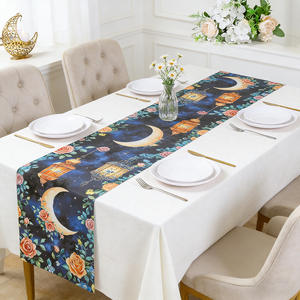 <span class=keywords><strong>Camino</strong></span> <span class=keywords><strong>de</strong></span> <span class=keywords><strong>Mesa</strong></span> para Ramadán Kareem con Diseño <span class=keywords><strong>de</strong></span> Personajes Animados, Luna Creciente y Palmeras, para Decoración <span class=keywords><strong>de</strong></span> Comedor en Festividades Musulmanas - Product Image 5