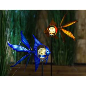 Bahçe Dekoratif Rüzgar Çarkı Döndürücü Güneş Enerjili Işıklı Metal Yel Değirmeni Japon Balığı Figürlü Reçine El Sanatları Güneş Enerjili Rüzgar Döndürücü - Product Image 6