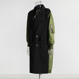 <span class=keywords><strong>Blazer</strong></span> Patchwork di colore da donna unico di moda su giacche da donna lunghe Maxi eleganti autunno autunno inverno Trench da donna - Product Image 5