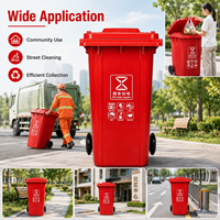 Poubelle à roulettes de grande capacité 240L, poubelle en plastique avec couvercle pour la collecte des déchets dans les espaces publics extérieurs