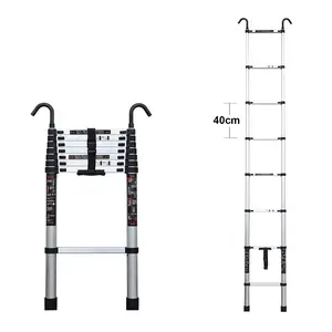 Safe Telescoping Foldable Extension Ladders 3 M Telescopic Aluminum Ladder with Hook