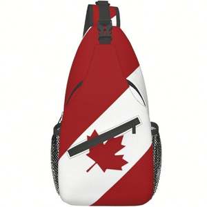 Bolso Bandolera con Estampado Digital de Bandera - Bolso Deportivo de Poliéster con Diseño de Estados Unidos, México, Canadá, Brasil, Italia - Product Image 4