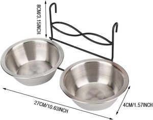 Durable Stainless Steel Hanging Pet Feeding Bowl for Food and Water Suitable for Kennels Crates <b>Cages</b> and Animal Enclosures - Product Image 2