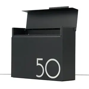 Hot Sales Waterproof Aluminum Outdoor Matte Black Mail Box Residential Mailboxes