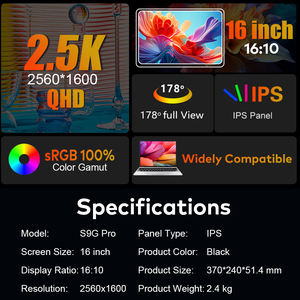 2.5K QHD 16 inch laptop monitor plug & play Type-C & HD ports laptop monitor extender lcd monitors with CE FCC RoHs for laptop - Product Image 3