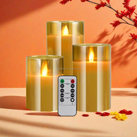 Chine vente en gros de lumière sans flamme télécommande ventes changeantes décoration de la maison paraffine cire verre bougies LED personnalisées