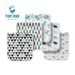 TopOne 5 Pack Extra Soft Waterproof Absorbent Burping Rags Organic Cotton <b>Muslin</b> Drool Bib Bandana <b>Baby</b> Burp Cloth - Product Image 6