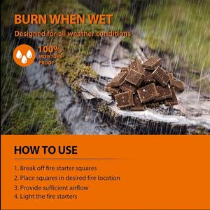48 cubes de démarrage de feu naturels pour les feux de camp, le charbon de bois, le barbecue, le foyer, les poêles à bois, les fumoirs et le camping - Product Image 6