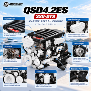 <span class=keywords><strong>Moteur</strong></span> diesel in-line complet <span class=keywords><strong>Mercury</strong></span> QSD4.2ES 320-DTS 3800 tr/min 320 CV pour propulsion de bateau de plaisance à <span class=keywords><strong>moteur</strong></span> unique - Product Image 4