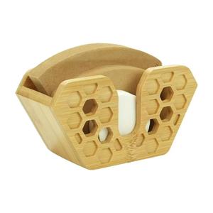 Portafiltros de café de madera transfronterizo, dispensador de papel de sobremesa, contenedor minimalista para filtros de café, bambú para restaurante - Product Image 2