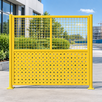 Panneau de clôture modulaire en acier perforé, grille de protection pour machines d'usine, clôture de sécurité jaune, mur d'enclos
