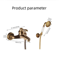 Nouveau Ensemble de Douche Rétro Élégant en Laiton avec Mitigeur Monocommande Eau Chaude et Froide, Jet Doux, Fixation au Sol pour Salle de Bain, Fabricant Chinois