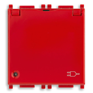 Dam 2P+T 16A <b>Universal</b> Plug <b>Socket</b> Cover Red 5.1x4.3x5.3cm - Product Image 1