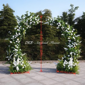 ซุ้มดอกไม้ประดิษฐ์คุณภาพสูงขายดีจาก DKB สำหรับตกแต่งงานแต่งงาน ซุ้มดอกกุหลาบสีขาวสำหรับเวทีงานอีเว้นท์ - Product Image 2