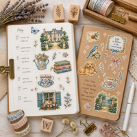 Autocollants personnalisés de fleurs botaniques, style Cottagecore, vintage, pour journal, en vinyle découpé, imperméables pour enfants