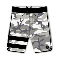 Shorts de bain pour hommes à cordon de serrage, motif camouflage uni personnalisé, séchage rapide, polyester, pour activités de plein air, fitness, surf et plage