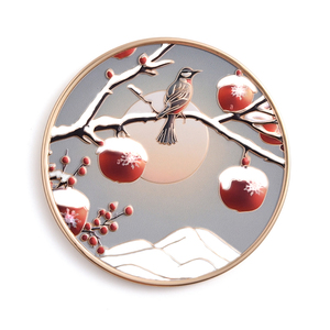 Customized Natural Scenery Asian Style Bird Printing Single Side <b>Small</b> Round Makeup Pocket <b>Mirror</b> - Product Image 4