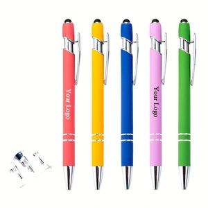 OEM Plastic Custom Logo Ballpoint <b>Pens</b> with Soft Touch Coating and Metal Tip for Promotional Events - Product Image 4
