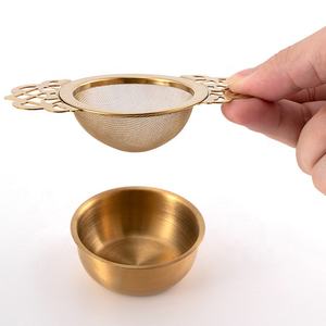 Filtro filtro per infusore per tè in maglia sfuso in acciaio inossidabile con doppio manici a fiori - Product Image 4