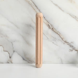 Bâton de gaufrage en bois de hêtre massif Outils en céramique Tête Texture bois Rouleau de boue pour les écoliers Planche à pâtisserie Rouleau à pâtisserie Motif - Product Image 6
