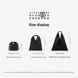 <span class=keywords><strong>Sac</strong></span> seau triangulaire <span class=keywords><strong>MM6</strong></span> de taille moyenne, grande capacité, sans logo, pour l'automne, usage quotidien, unisexe, à porter à la main ou à l'épaule - Product Image 5