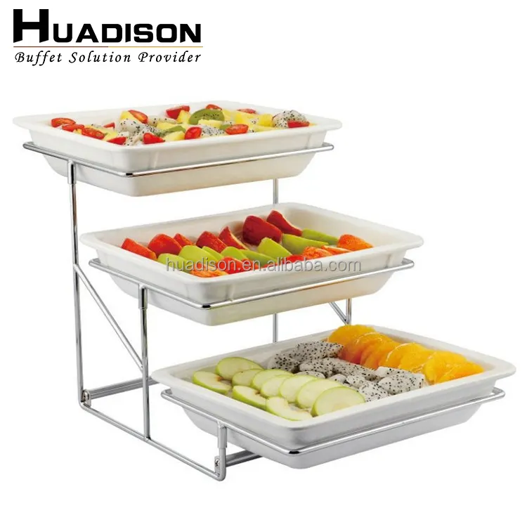 Huadison factory equipment catering stand food display multi tier buffet risers and stands