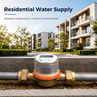 Compteur d'eau mécanique froid en laiton haute précision à buse unique DN15 MBUS LoRaWAN pour l'alimentation en eau des appartements résidentiels