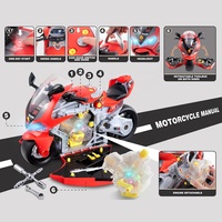 Kit de réparation mécanique de moto démontable pour enfants, ensemble de construction de moteur de moto DIY avec pulvérisation de brume, lumières et sons