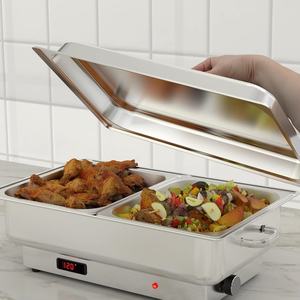 Tabletop Accent Chafer <b>Electric</b> Pattern Sliver Gold <b>Food</b> <b>Warmer</b> Chafing Dishes <b>Electric</b> Chafing Dish for Catering <b>Buffet</b> Set - Product Image 2