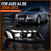 Pour Audi A4 A4L B8 8K Style RS, phares à double faisceau avec lentille de projecteur LED DRL, phares fumés noirs, accessoires 2008 2009 2010 2011 2012