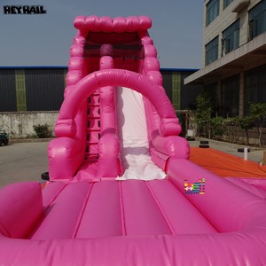 Tobogán Acuático Inflable Grande Color Rosa Intenso, Tobogán Inflable de PVC Resistente <span class=keywords><strong>con</strong></span> Piscina para Niñas, Diversión al Aire Libre para el Verano - Product Image 4
